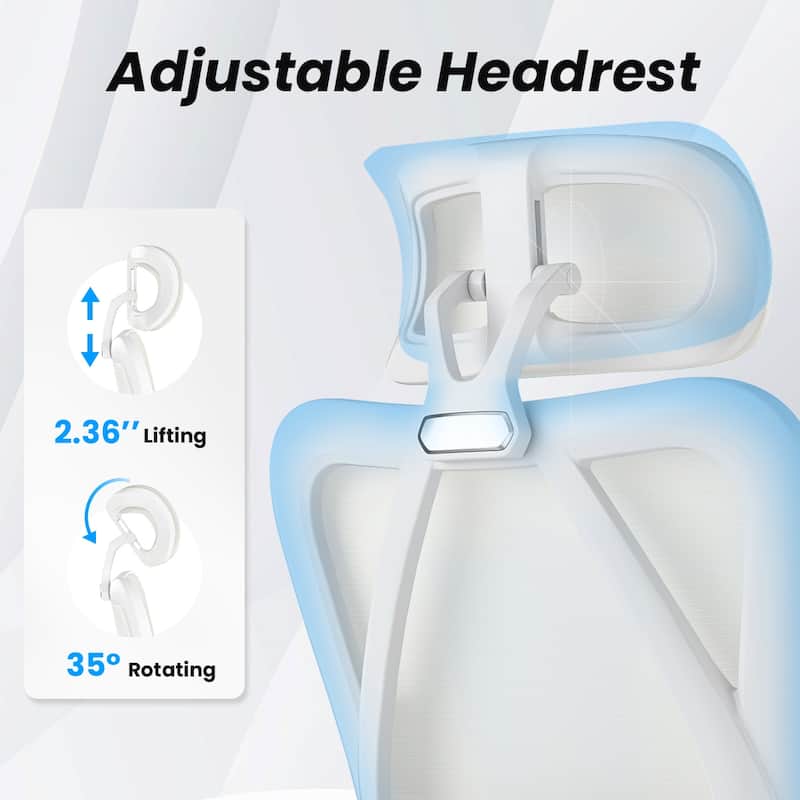 Ergonomic Office Chair with Footrest, Office Desk Chair with Headrest, High Back Computer Chair with Adjustable Lumbar Support