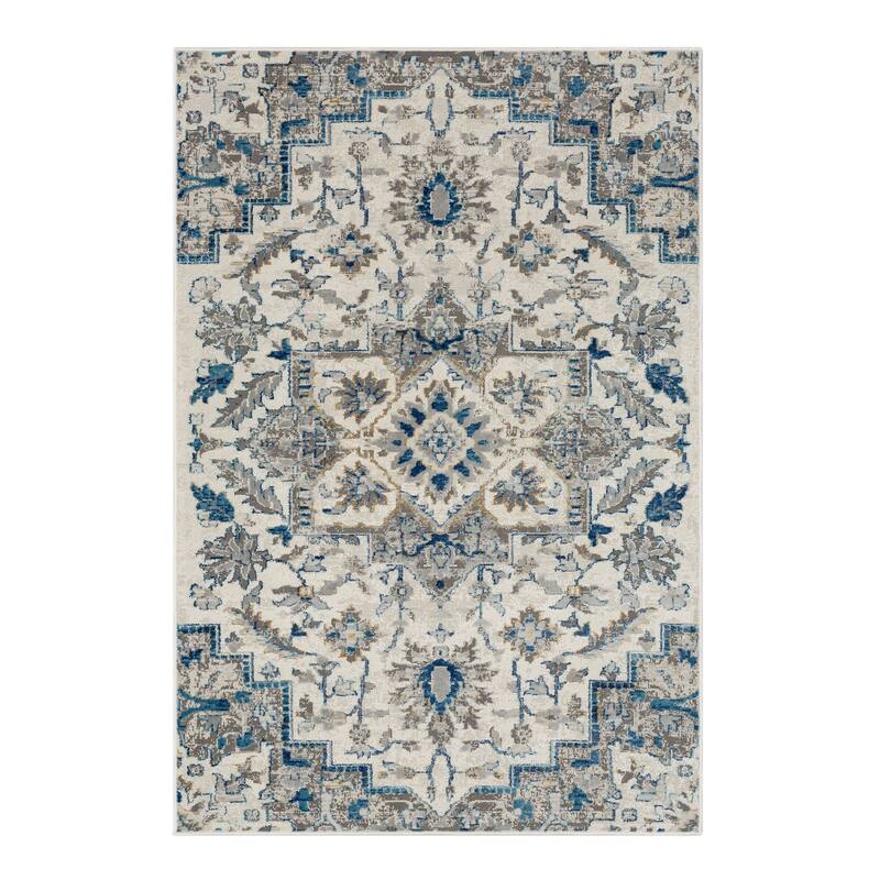 Mohawk Home Pandora Floral Ornamental Medallion Woven Area Rug - 2' x 3' 8" - Blue - Rectangle