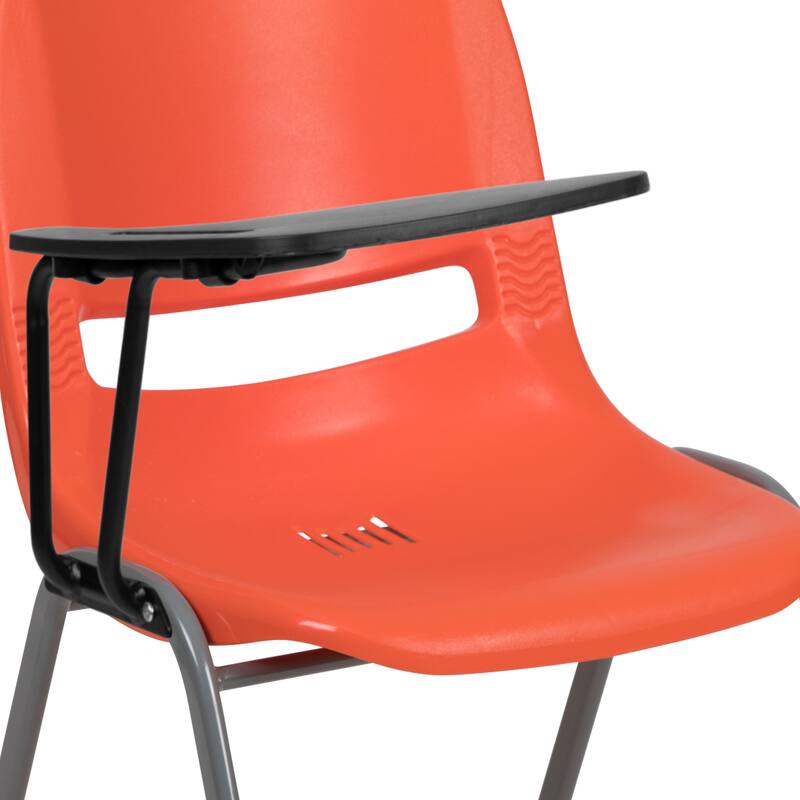 5 Pack Ergonomic Shell Chair with Right Handed Flip-Up Tablet Arm