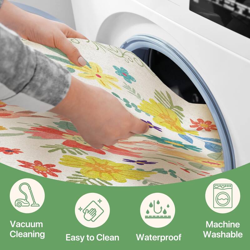 Mcow Quick-Dry Low-Pile Non-Slip Washable Indoor Outdoor Area Rug