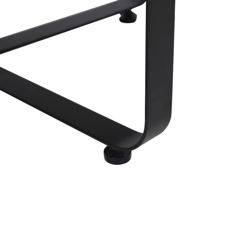 Roomfitters Modern Round Coffee Table with Teak-Style Wood Surface and Sleek Metal Base, Teak