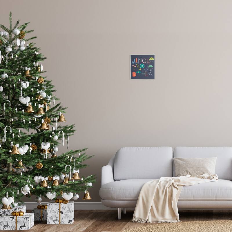 Stupell Eclectic Jingle Bells Phrase Wall Plaque Art Design By Sazerelli Designs