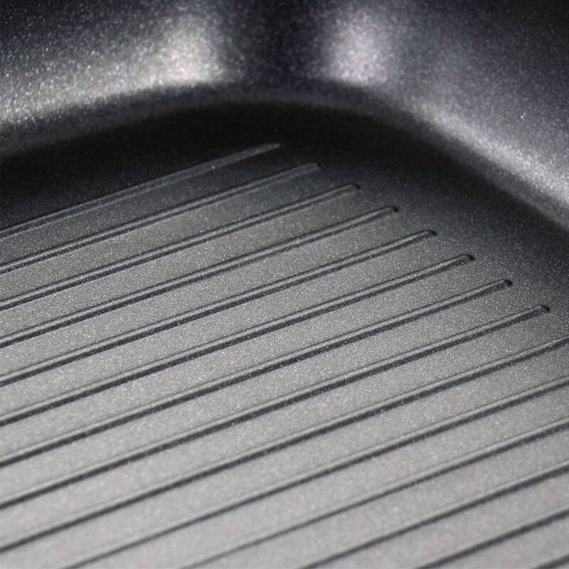 Oster Kingsway 11 Inch Aluminum Nonstick Square Grill Pan in Black