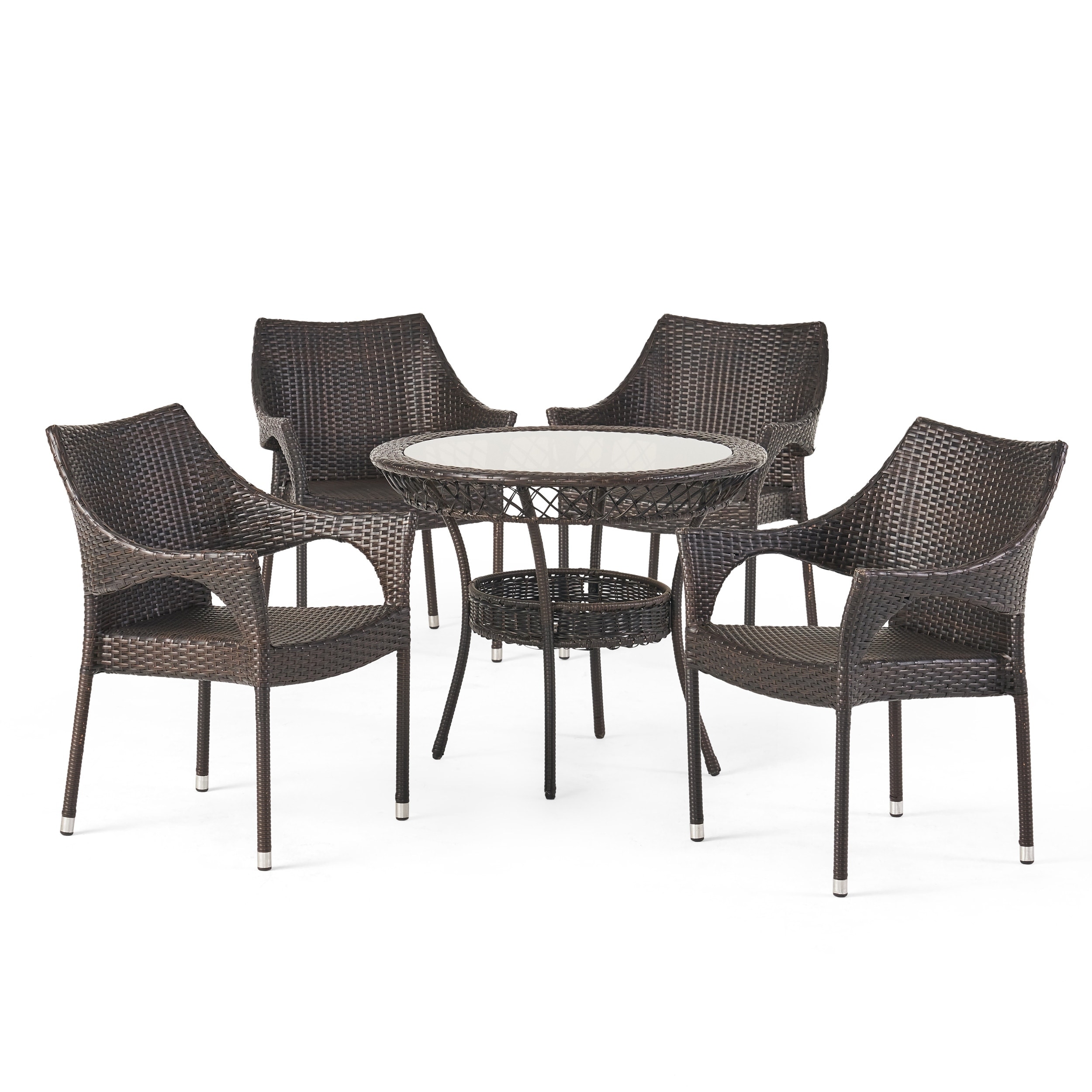 Mirage Outdoor 5piece Wicker Dining Set by Christopher Knight Home