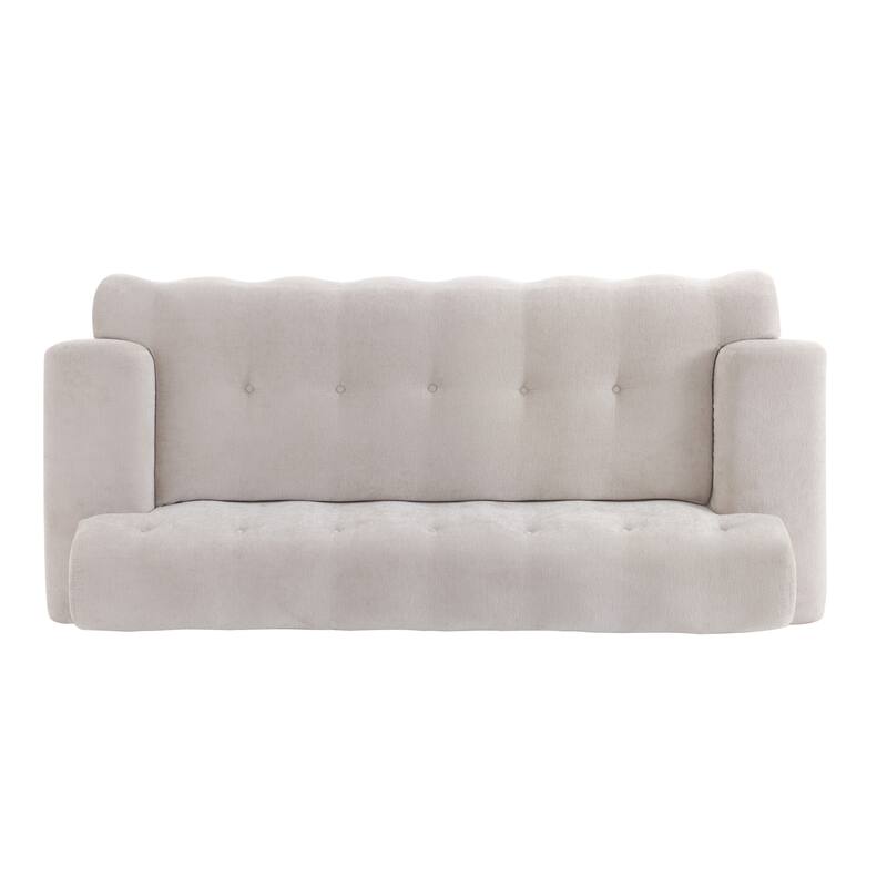 Button Tufted Upholstered 3 Seater Sofa, Comfy Chenille Deep Seat Cloud Couch, Compression Sofa for Apartment, Living Room