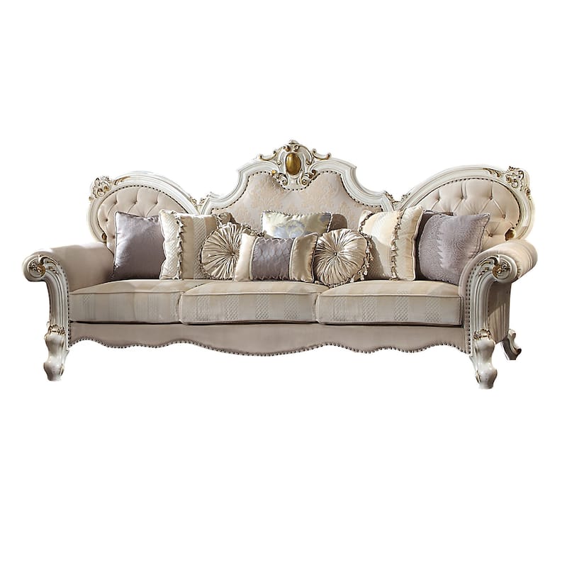 Deveraux Antique Pearl Oversized Sofa with 8-Pillow