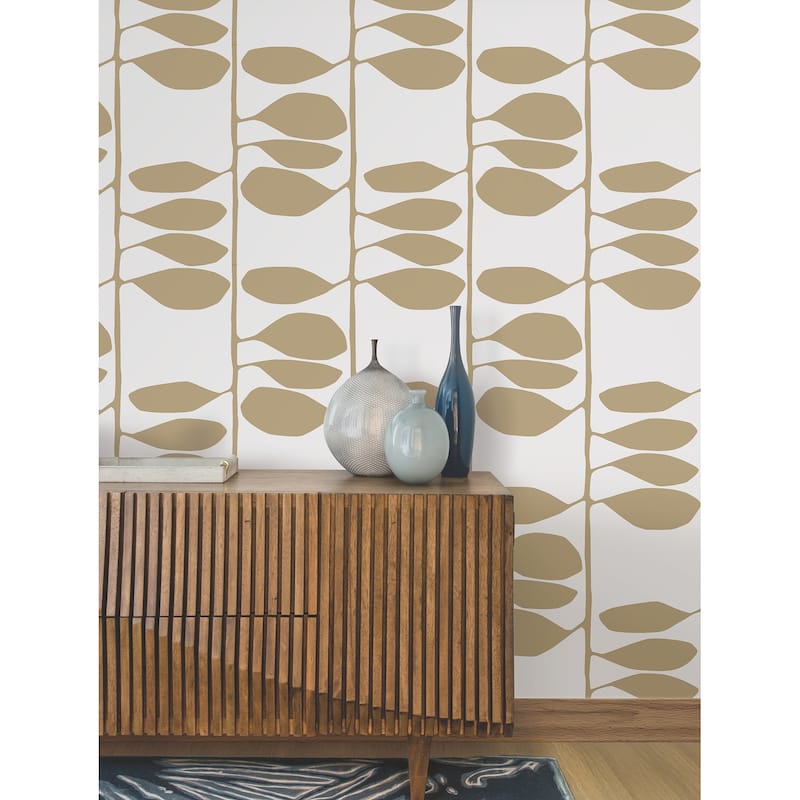 York Wallcoverings Sculpted Vines Gold Wallpaper