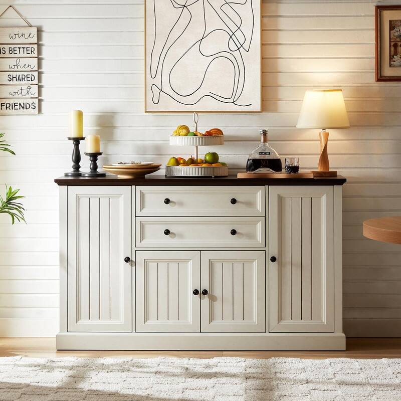 58'' Buffet Cabinet - 15.86"D x 42"W x 34"H - White