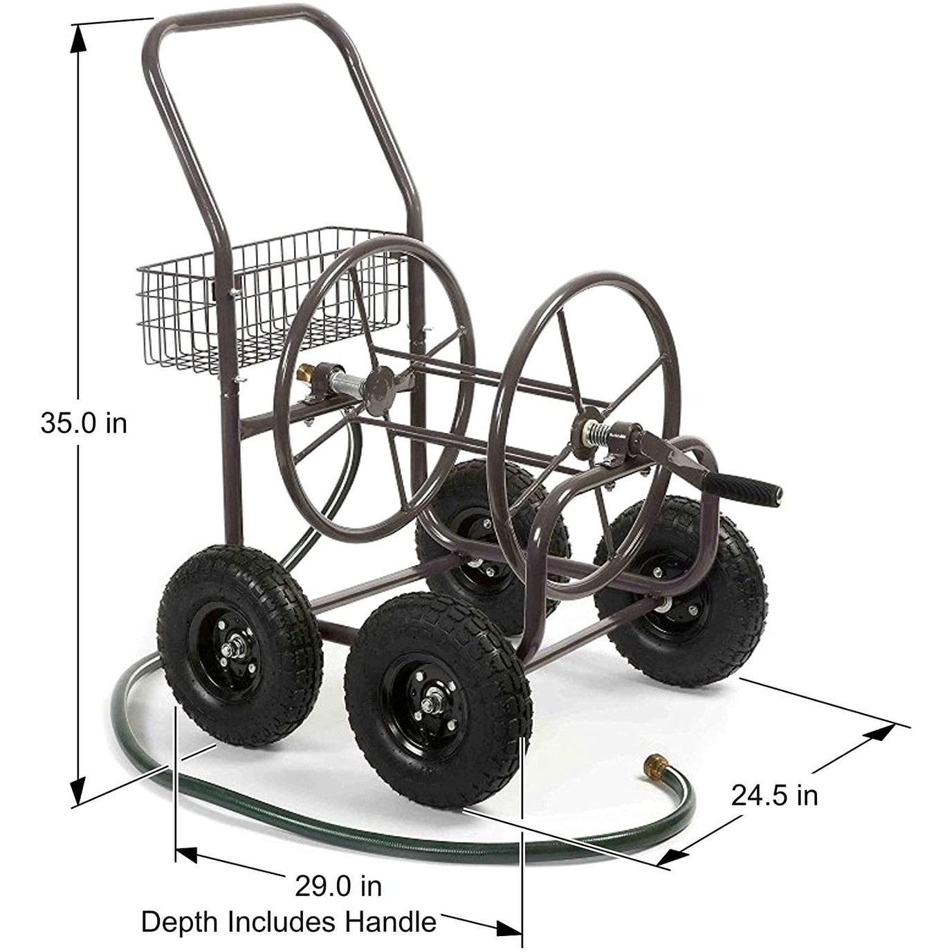 Liberty Garden 871 4 Wheel 250 Foot Steel Frame Water Hose Reel Cart with  Basket - 15 - On Sale - Bed Bath & Beyond - 36178595
