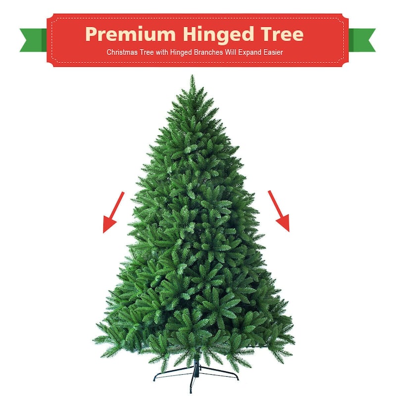 Gymax 5ft 600 Hinged Tips Artificial Christmas Fir Tree Patio Home