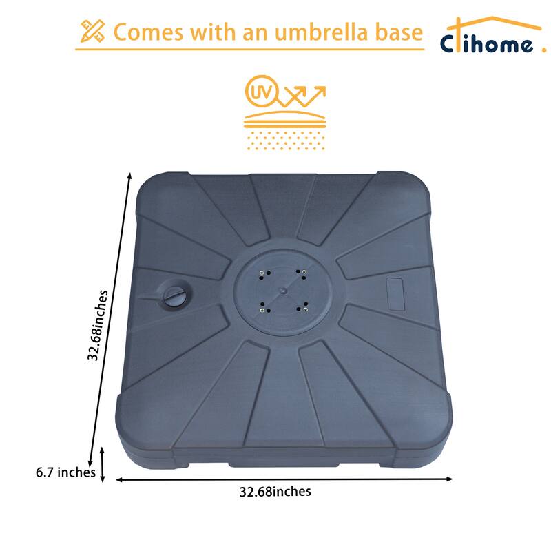 Clihome 11Ft Cantilever Umbrella With Crank And Base