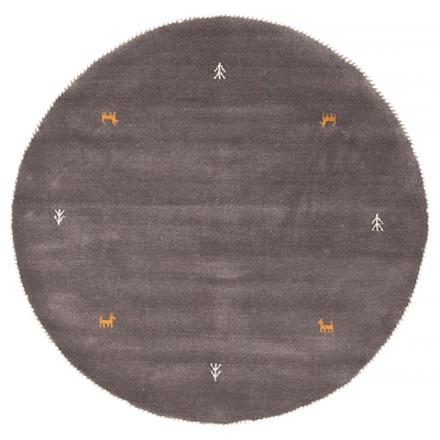 Kashkuli Gabbeh Grey Rug 3'11" x 3'11" - 3'11 x 3'11