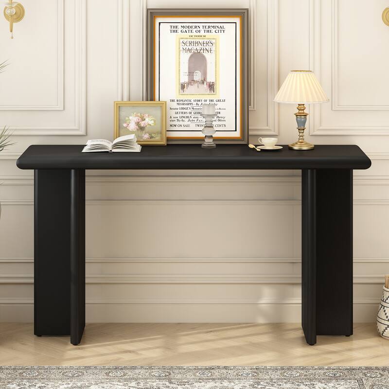 59 Inch Entryway Console Table with L-Shaped Legs （3 Colors）