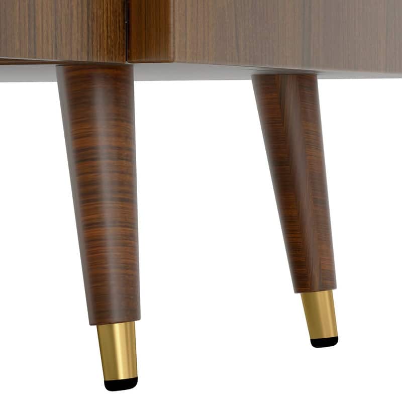 Moasis 24" Bathroom Vanity with Ceramic Sink, Rattan Double Door Cabinet and Drawer, Freestanding Solid Wood Legs