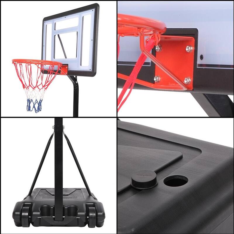 Portable Pool Basketball Hoop,45" - 53" Adjustable Height