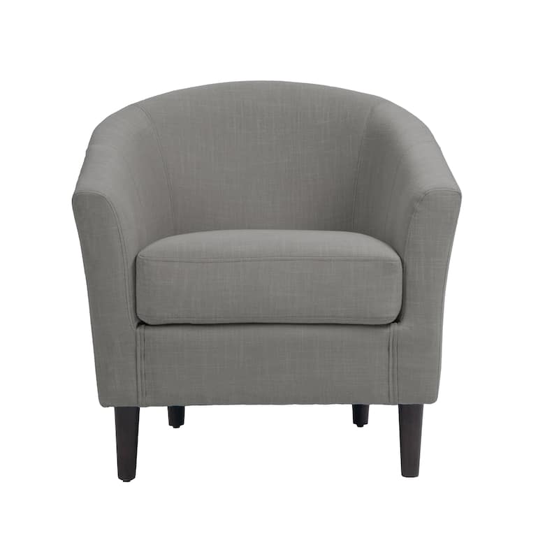 2 Set Modern Linen Barrel Accent Chairs Club Armchair