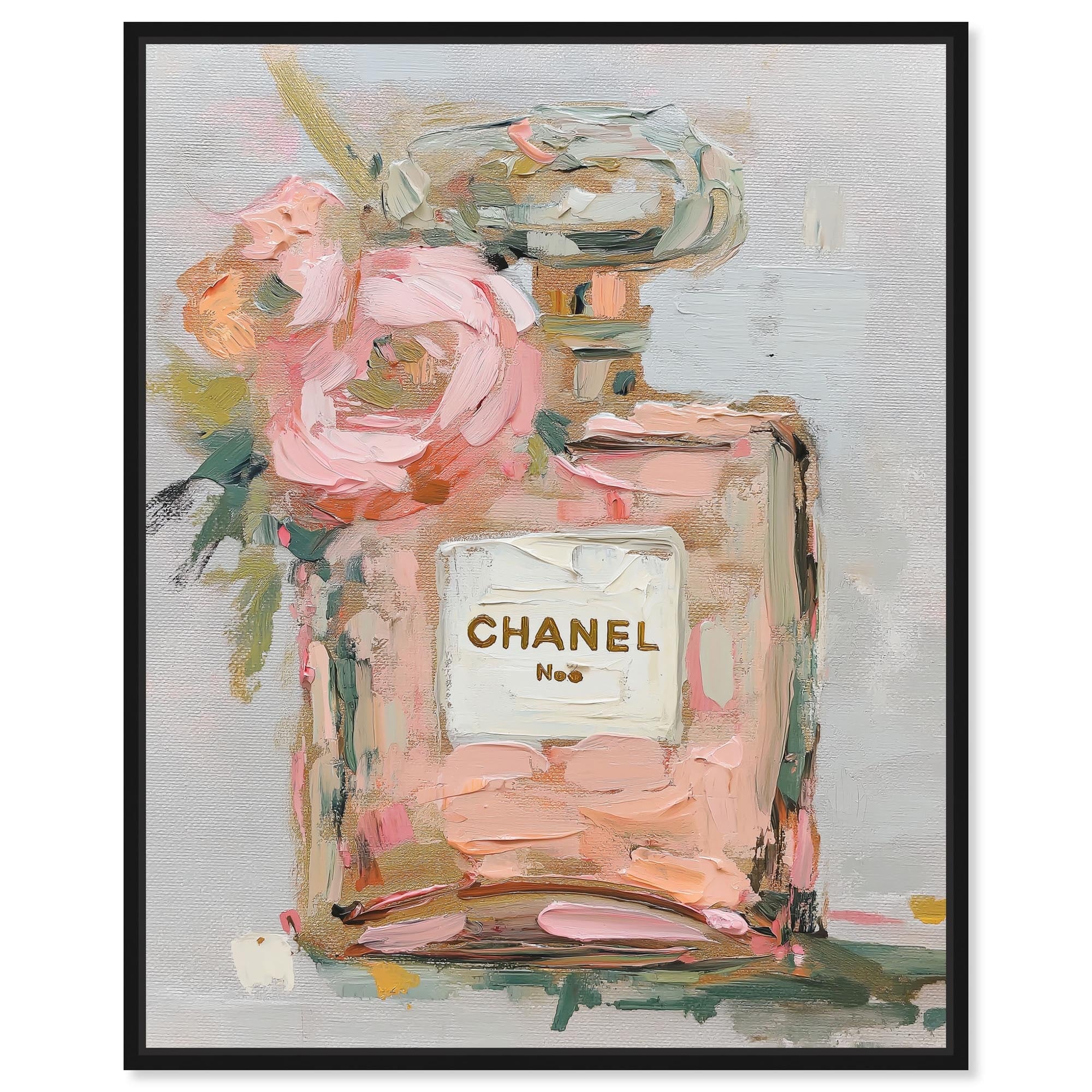 Floral Essence Glam Art Framed Canvas Print by Art Remedy