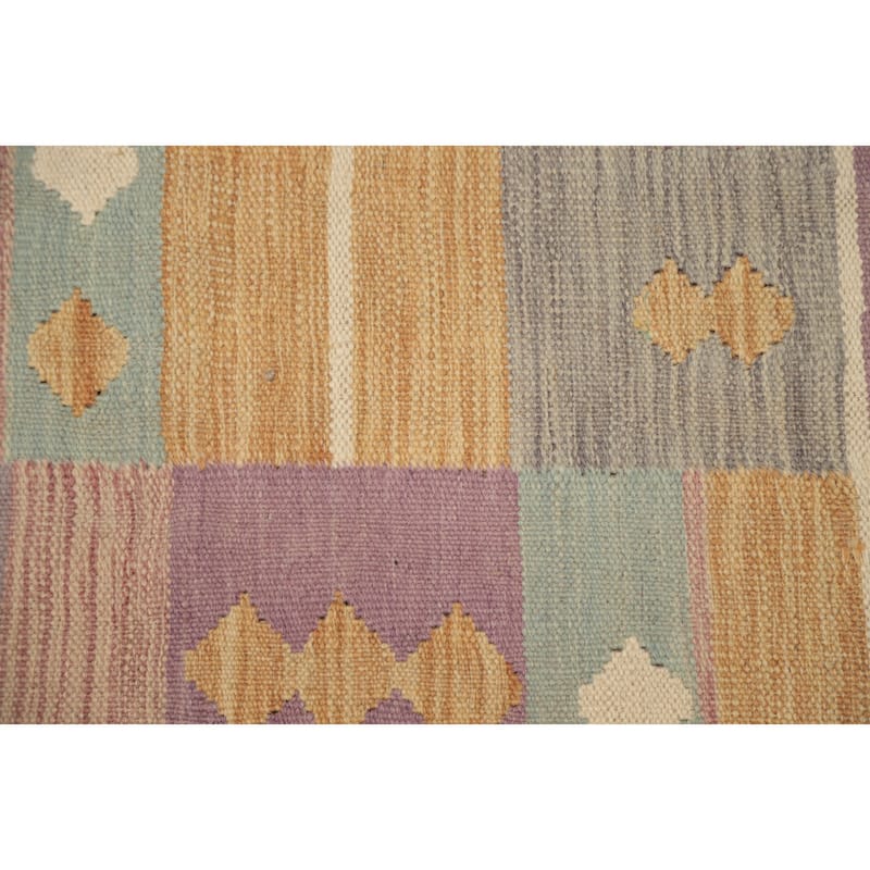 Hand Woven Oriental 100% Wool Carpet Southwestern Tribal Multi-Colored Kilim Area Rug - 4' 9'' X 2' 10''