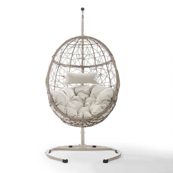 Shop Cleo Outdoor Indoor Wicker Hanging Egg Chair 42 W X 42 D X 81 H Overstock 31303033