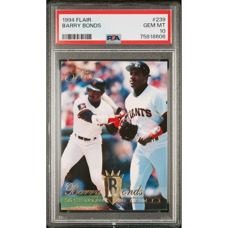 Barry Bonds 1994 Flair Baseball Card #239 Graded PSA 10 - 8'6" x 11'6"