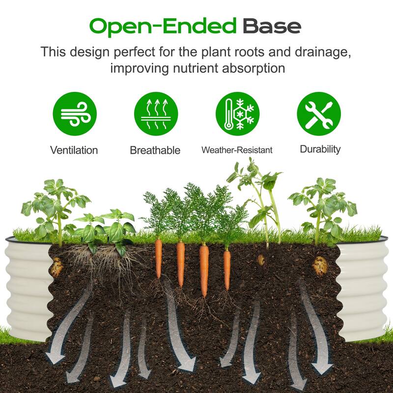 Aoodor 6-in-1 Modular Aluzinc Metal Raised Garden Bed Kit