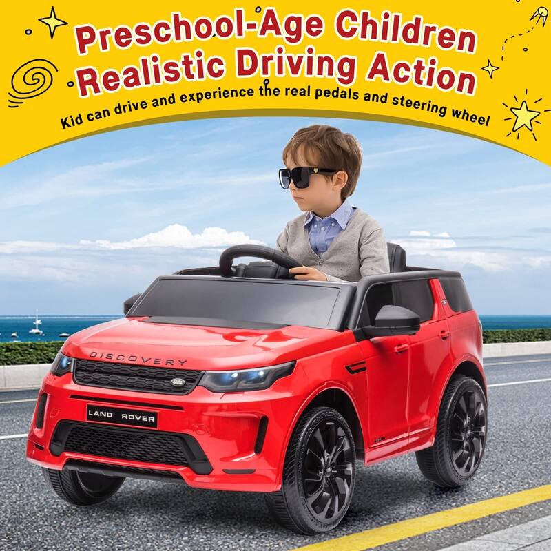 Ride on Cars for Kid 4-8, 12V Licensed Land Rover - Red