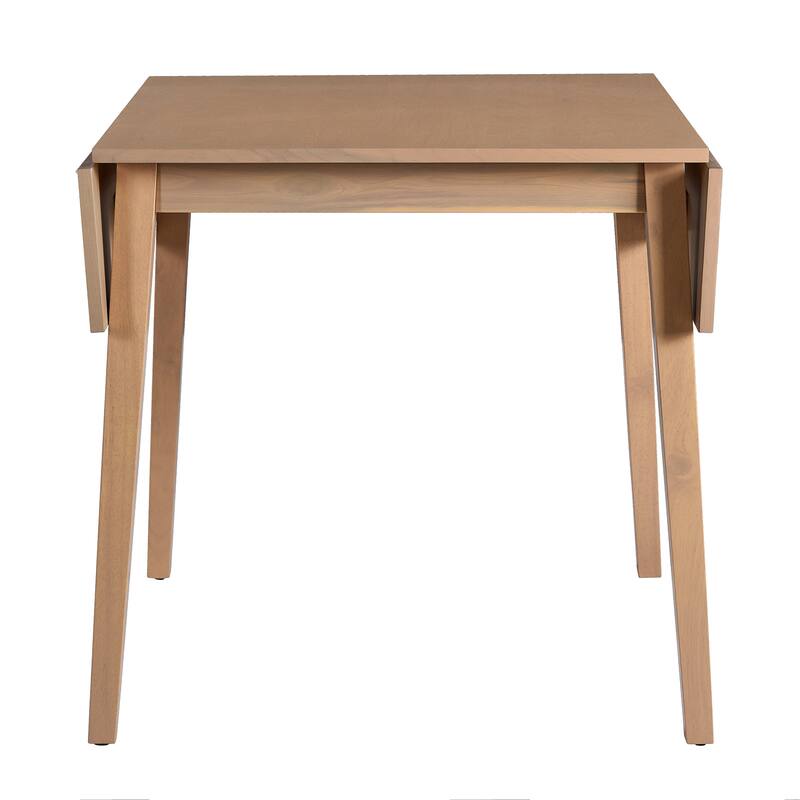 Extendable Rectangular Dining Table, Farmhouse Folding Kitchen Table, Breakfast Table with Drop Leaf & Wood Legs