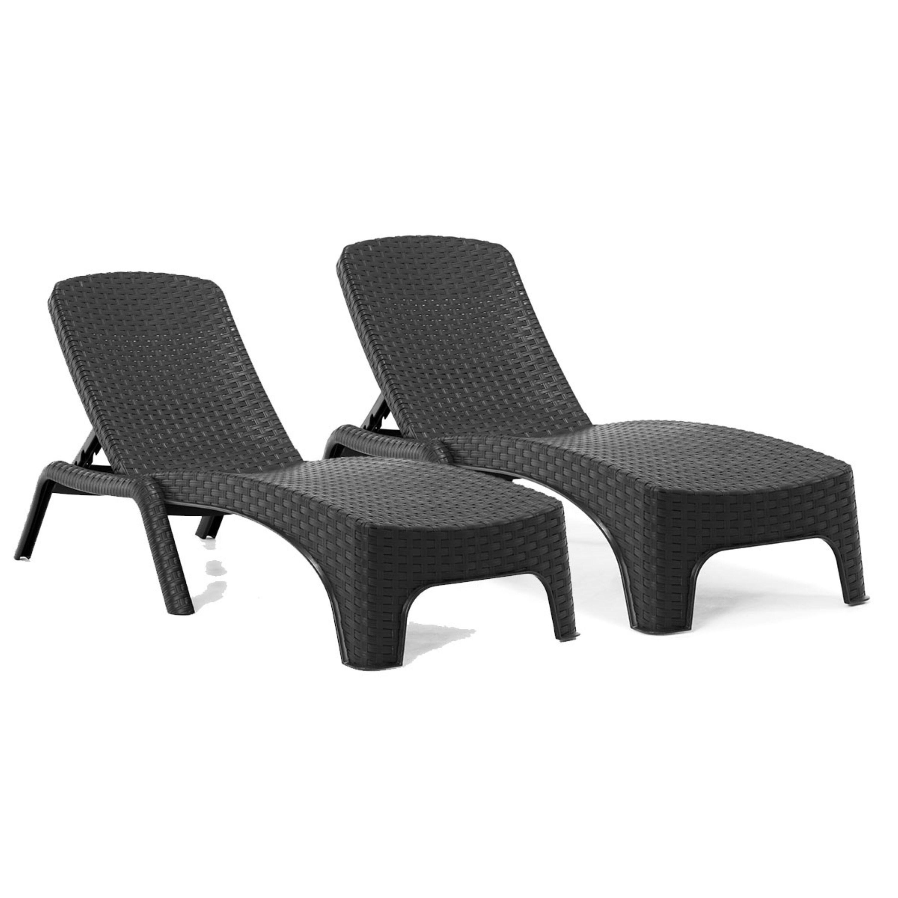Black plastic sun best sale loungers