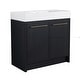 preview thumbnail 27 of 76, Plywood Freestanding Bathroom Vanity in Black Chestnut with Integrated Resin Sink