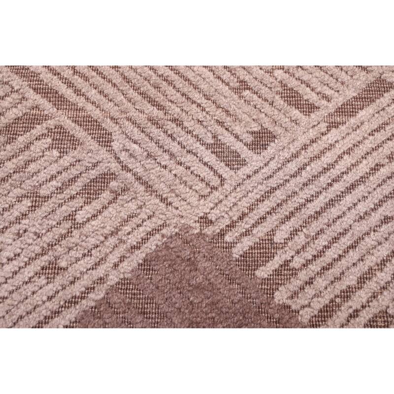 ECARPETGALLERY Hand Loomed Elysian Brown, Taupe Silk Rug - 6'6 x 9'11