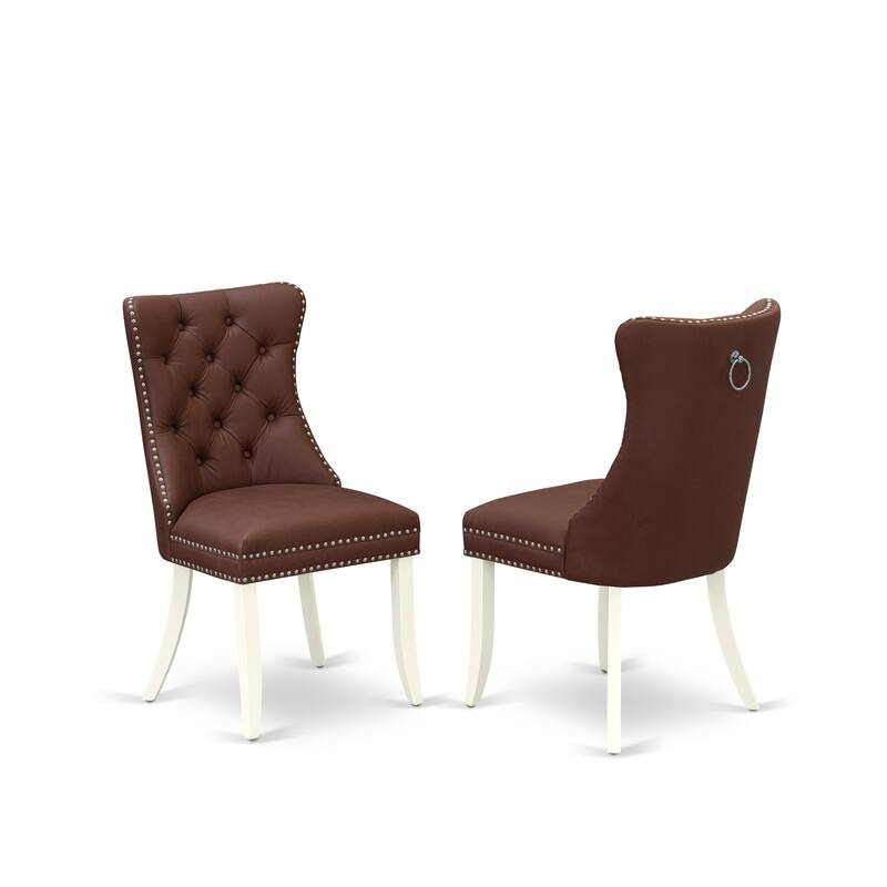 East West Furniture Dining Set Includes a Rectangle Kitchen Table and Upholstered Chairs, Linen White (Pieces Options)