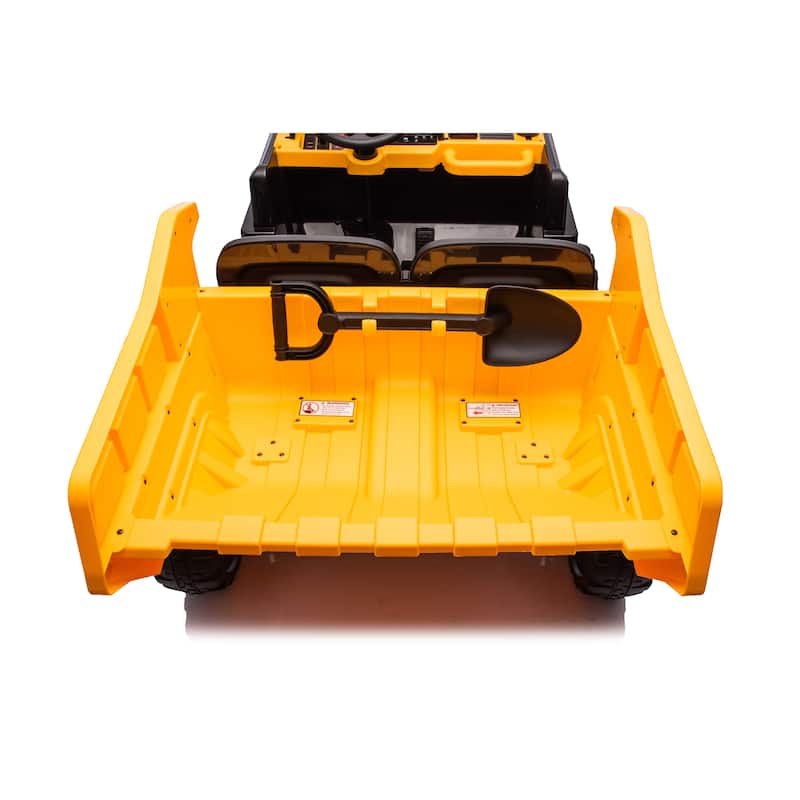 24V Kids Electric Dump Truck with Remote, Construction Truck Ride-On Dump Truck with Bluetooth & Lights