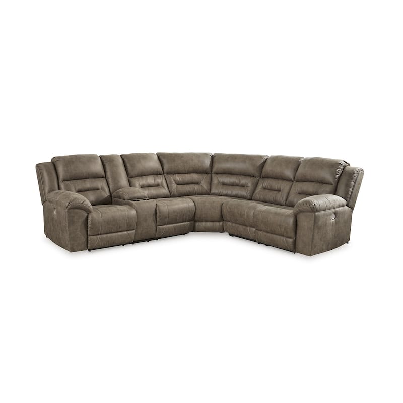 Signature Design by Ashley Ravenel Brown 3-Piece Power Reclining Sectional - 106"W x 93"D x 43"H