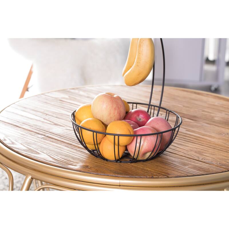Wire Metal Fruit Basket Holder with Banana Hanger