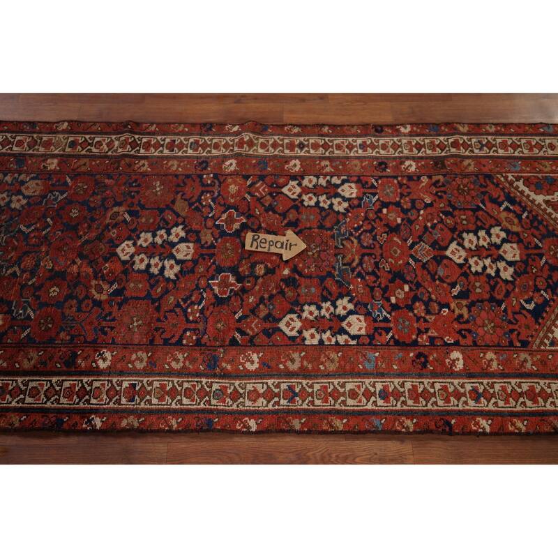 Malayer Antique Persian Runner Rug Handmade Wool Carpet - 3'1" x 13'3"