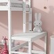 preview thumbnail 7 of 22, Twin High Loft Bed with Ladder landing Platform and Guardrails, White