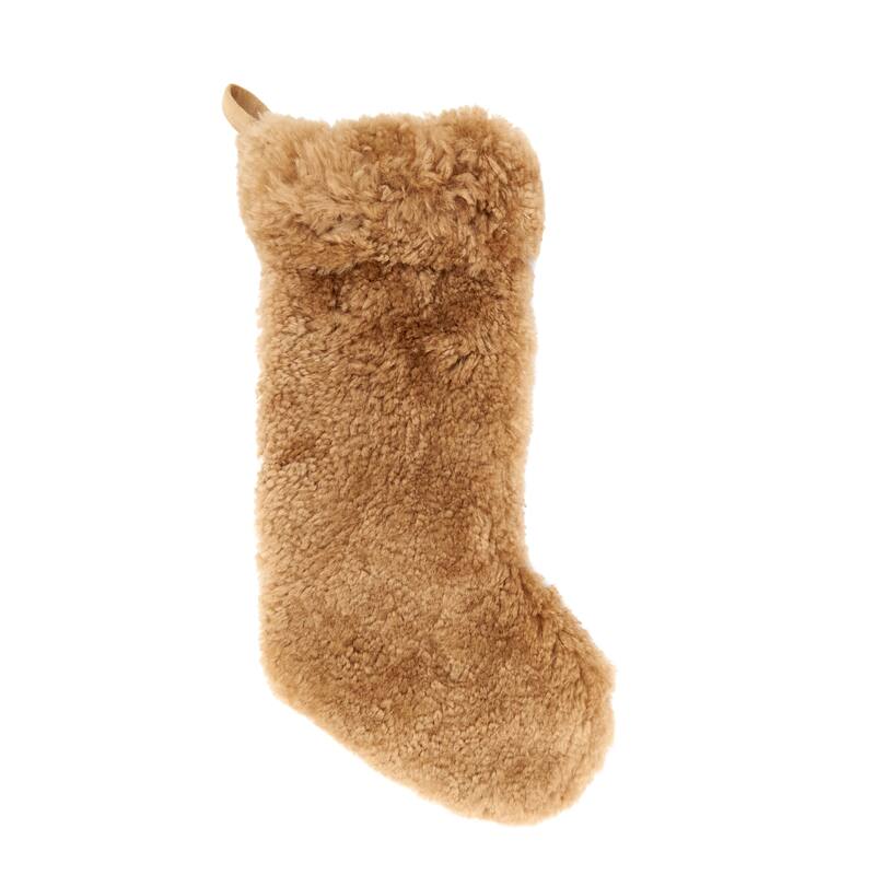 Cozy Delight Lamb Fur Stocking - Oatmeal