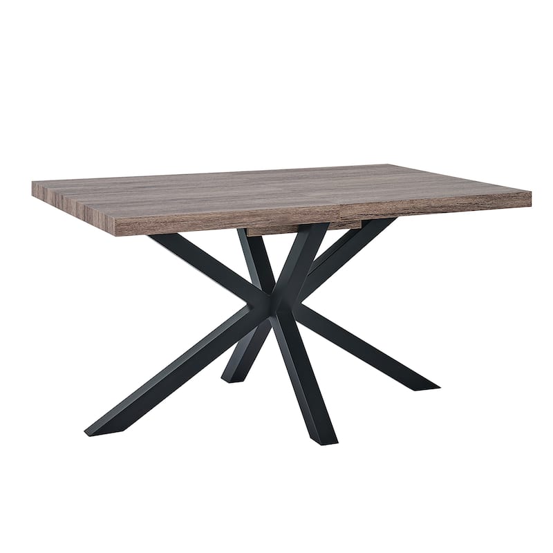 71in Pedestal Dining Table with Extension Leaf Crossed Legs