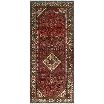 Fine Vintage Distressed Corky Red/Blue Runner - 3'6" x 8'8"