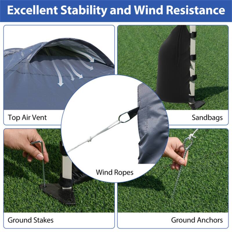 10x10 ft Portable Outdoor Pop-Up Tent Canopy Tent with Adjustable Height for Backyard or Beach