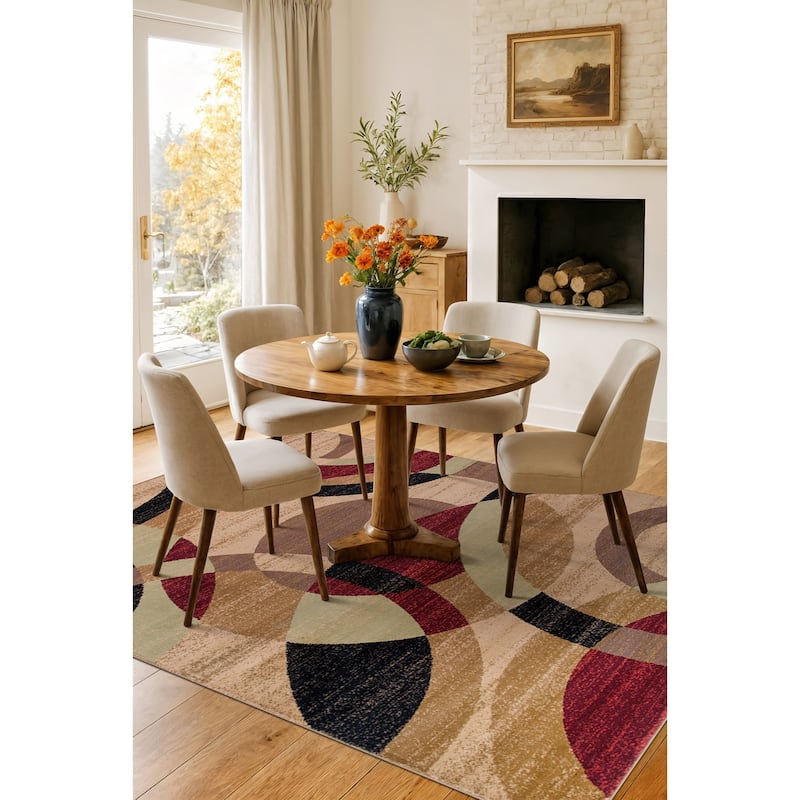 World Rug Gallery Geometric Circles Area Rug