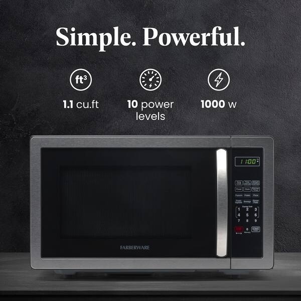Farberware Classic 1.1 Cu. Ft. 1000Watt Microwave Oven Bed Bath