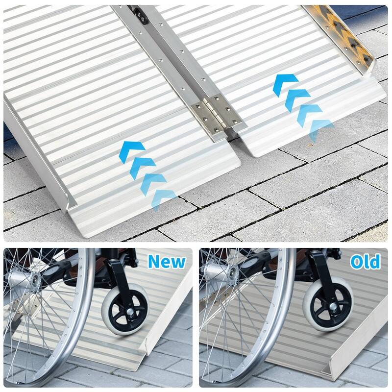 3ft Aluminum Fold Portable Wheelchair Ramp Mobility Handicap Suitcase Threshold