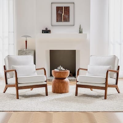 Accent Chair Mid Century Modern Chair with Pillow