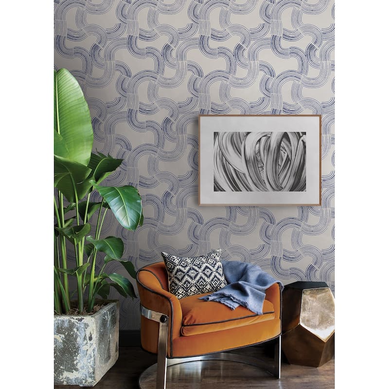 NuWallpaper Cobalt Hokime Peel & Stick Vinyl Wallpaper - 216in x 20.5in x 0.025in