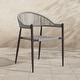 preview thumbnail 7 of 32, Furniture of America Holcomb Modern Wicker Rope Curved Patio Dining Arm Chair Grey/Dark Brown-Single