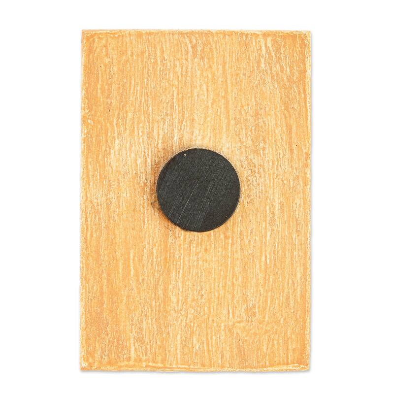 Novica Handmade The Little Devil Decoupage Wooden Magnet