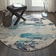 preview thumbnail 44 of 143, Nourison Modern Abstract Sublime Area Rug Ivory/Blue - Round - 4' x ROUND
