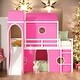 preview thumbnail 1 of 26, Modren Twin Size Bunk Bed With Slide Pink Tent and Tower,Spacious Under Bed Space for Bedroom Pink