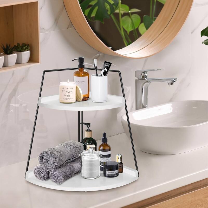 2 Tier Bathroom Counter Organizer - 10"D x 14.7"W x 13.8"H